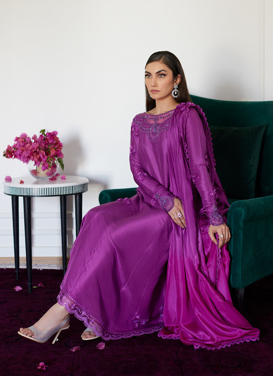 Farah Talib Aziz | Luna Eid Collection 24 | TIERRA MUTED MAGENTA by Farah Talib Aziz - Designer Dress - Type: Ladies Clothes - Available at Libayah - 100% Original