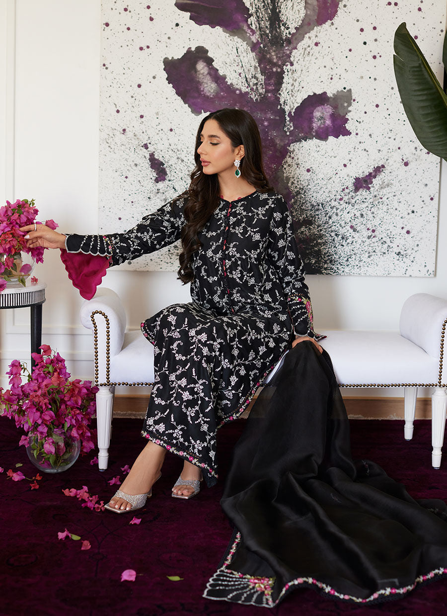 Farah Talib Aziz | Luna Eid Collection 24 | VITTORIA BLACK by Farah Talib Aziz - Designer Dress - Type: Ladies Clothes - Available at Libayah - 100% Original