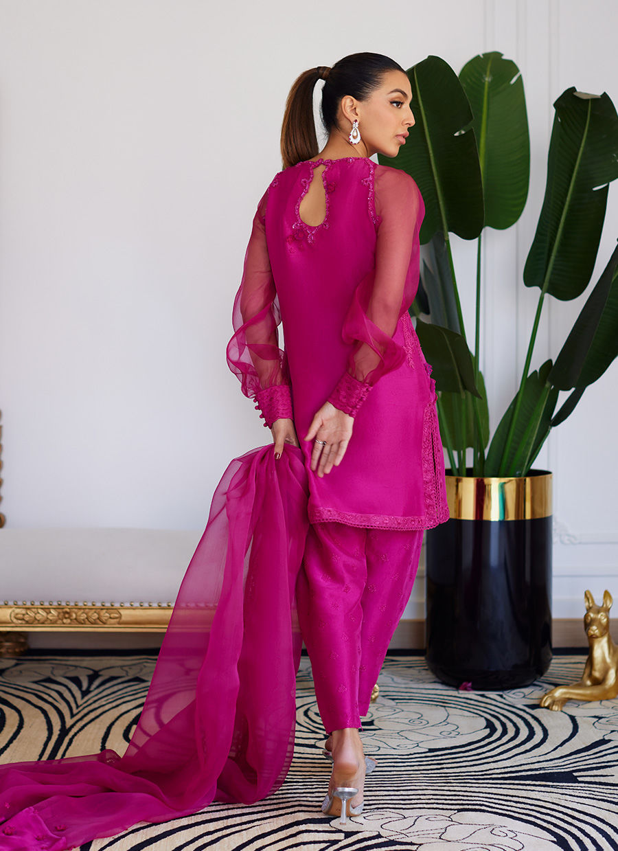 Farah Talib Aziz | Luna Eid Collection 24 | ELIO HOT PINK by Farah Talib Aziz - Designer Dress - Type: Ladies Clothes - Available at Libayah - 100% Original