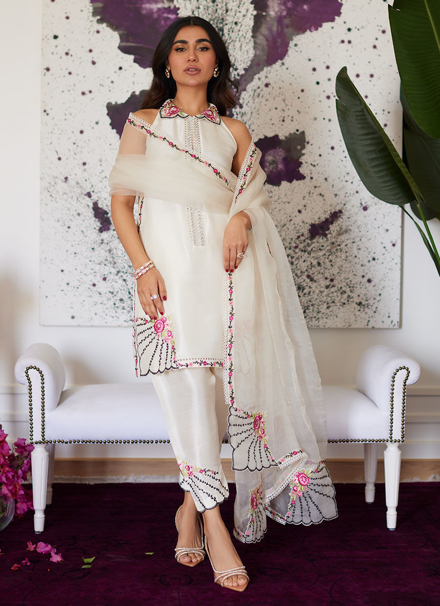 Farah Talib Aziz | Luna Eid Collection 24 | GENEVIVE PEARL WHITE by Farah Talib Aziz - Designer Dress - Type: Ladies Clothes - Available at Libayah - 100% Original