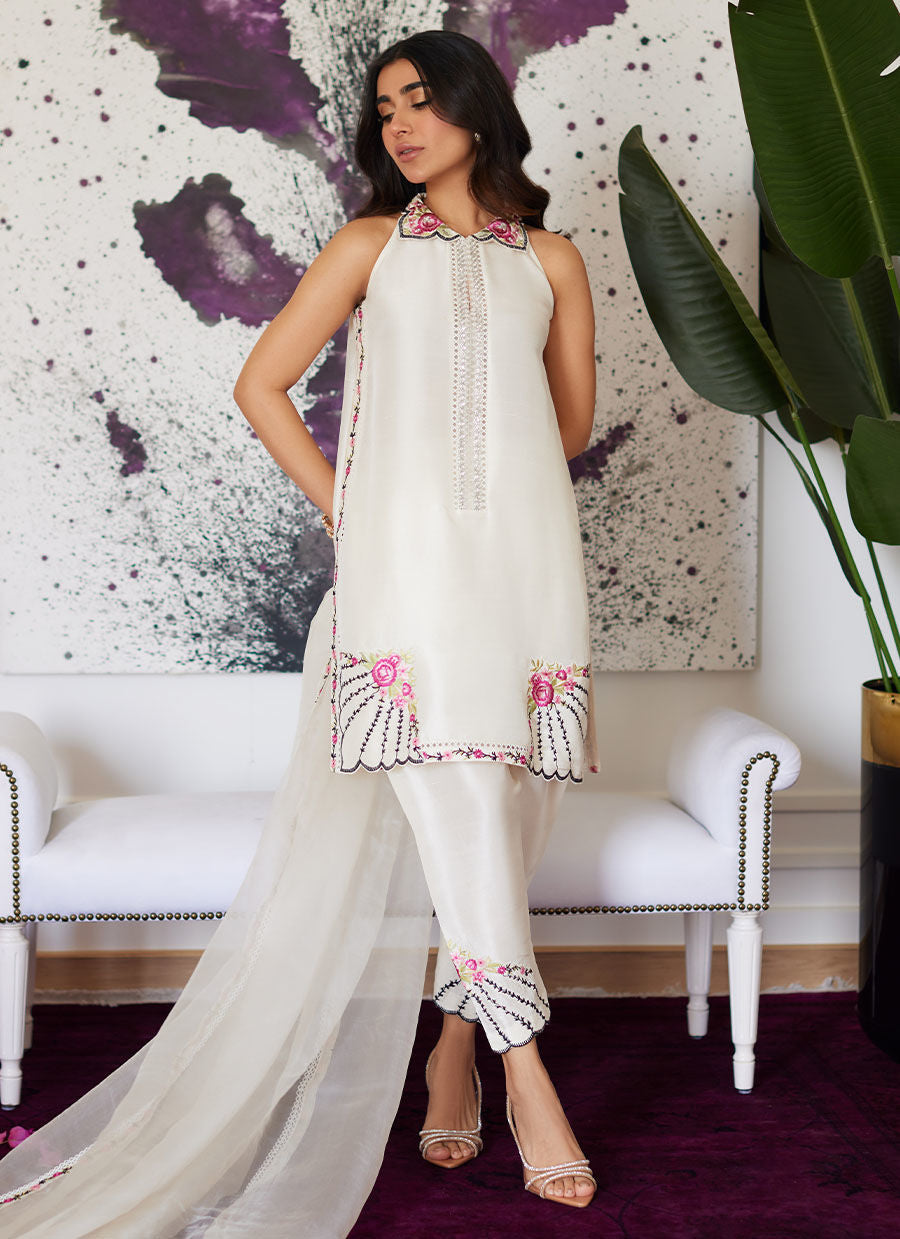 Farah Talib Aziz | Luna Eid Collection 24 | GENEVIVE PEARL WHITE by Farah Talib Aziz - Designer Dress - Type: Ladies Clothes - Available at Libayah - 100% Original