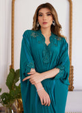 Farah Talib Aziz | Luna Eid Collection 24 | EMMELINE EMERALD CREPE by Farah Talib Aziz - Designer Dress - Type: Ladies Clothes - Available at Libayah - 100% Original
