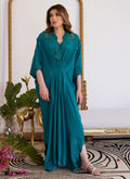 Farah Talib Aziz | Luna Eid Collection 24 | EMMELINE EMERALD CREPE by Farah Talib Aziz - Designer Dress - Type: Ladies Clothes - Available at Libayah - 100% Original