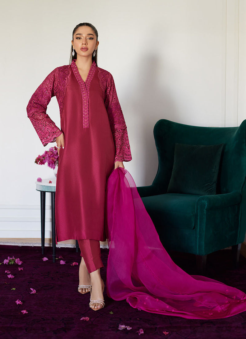 Farah Talib Aziz | Luna Eid Collection 24 | HONORINE MAGENTA by Farah Talib Aziz - Designer Dress - Type: Ladies Clothes - Available at Libayah - 100% Original