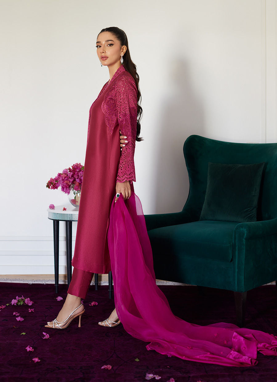 Farah Talib Aziz | Luna Eid Collection 24 | HONORINE MAGENTA by Farah Talib Aziz - Designer Dress - Type: Ladies Clothes - Available at Libayah - 100% Original