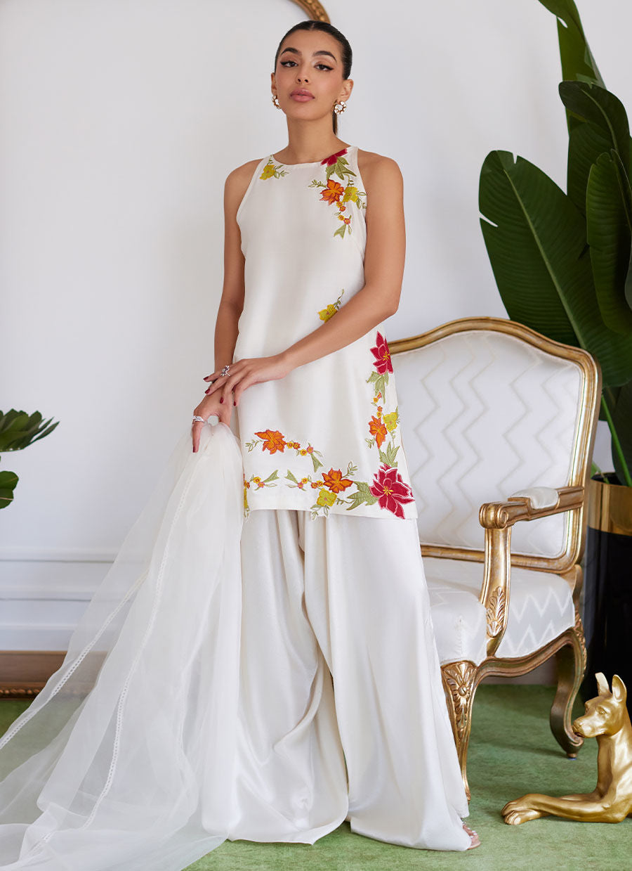 Farah Talib Aziz | Luna Eid Collection 24 | JULIET IVORY by Farah Talib Aziz - Designer Dress - Type: Ladies Clothes - Available at Libayah - 100% Original