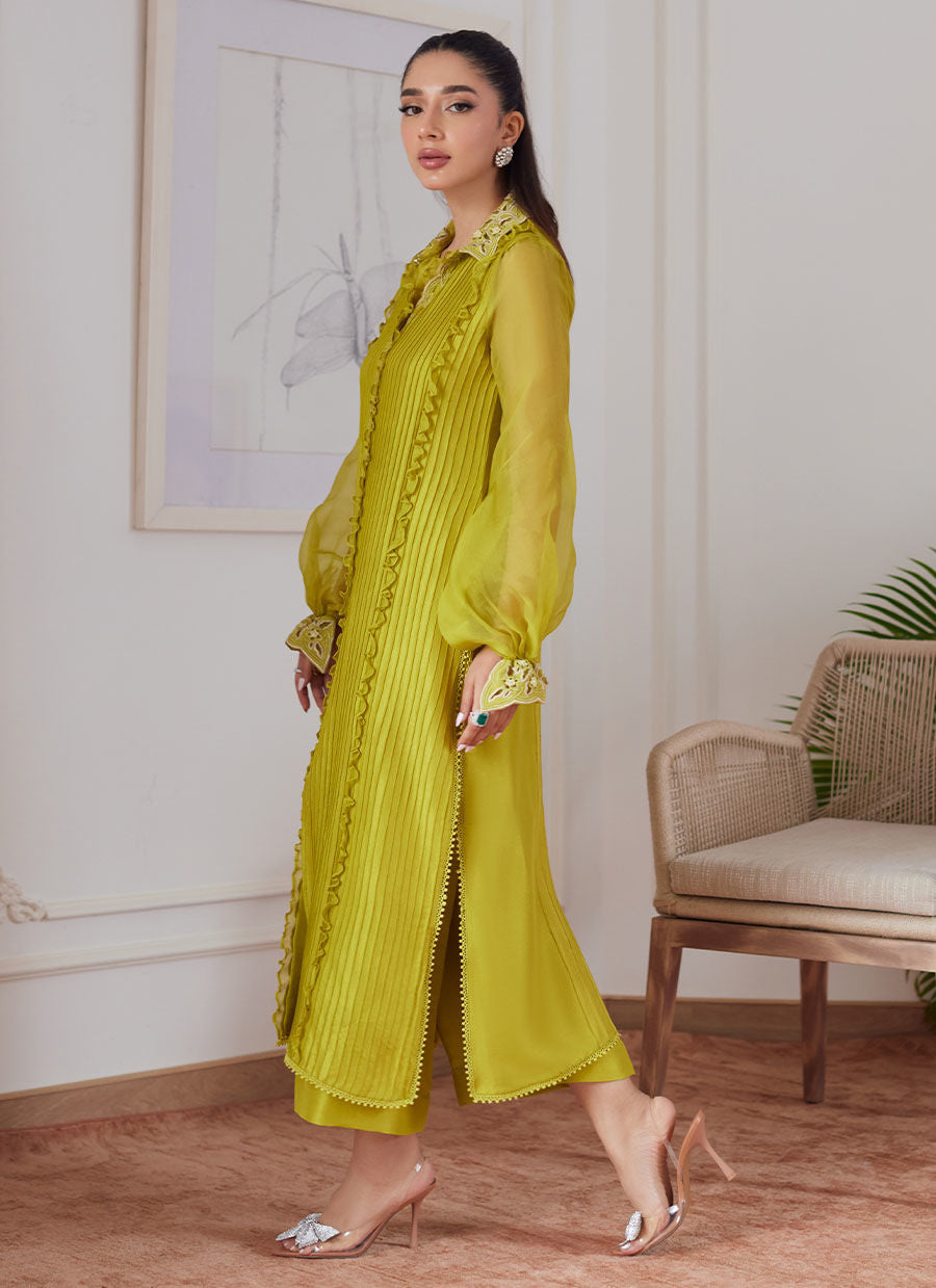 Farah Talib Aziz | Luna Eid Collection 24 | FAUSTINE KIWI by Farah Talib Aziz - Designer Dress - Type: Ladies Clothes - Available at Libayah - 100% Original