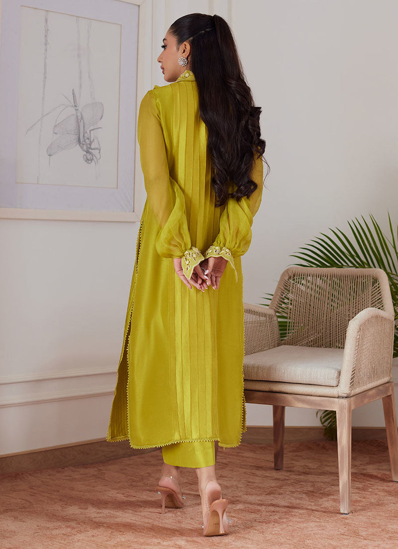 Farah Talib Aziz | Luna Eid Collection 24 | FAUSTINE KIWI by Farah Talib Aziz - Designer Dress - Type: Ladies Clothes - Available at Libayah - 100% Original
