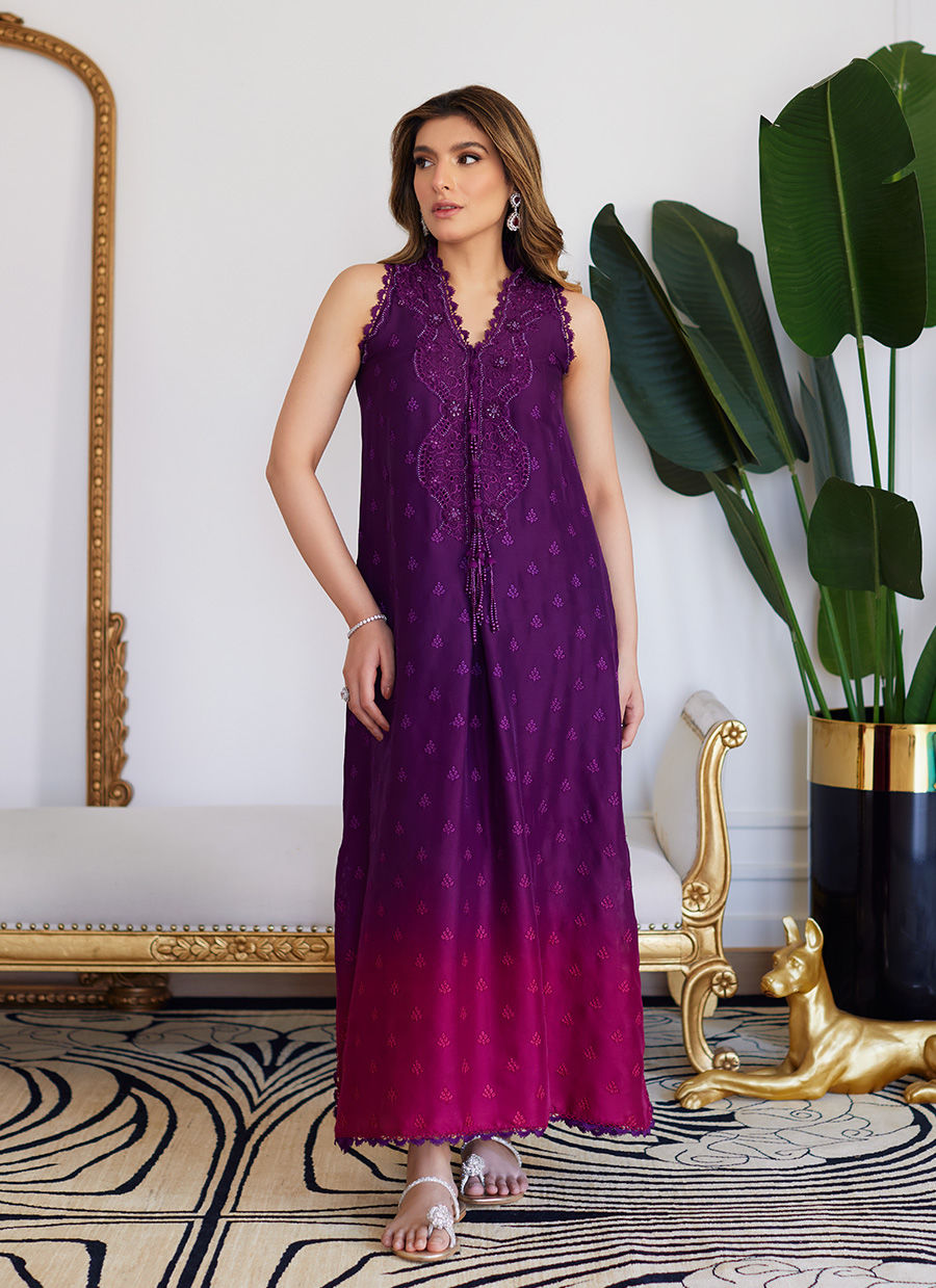 Farah Talib Aziz | Luna Eid Collection 24 | VIOLETTE WILD BERRY OMBRE by Farah Talib Aziz - Designer Dress - Type: Ladies Clothes - Available at Libayah - 100% Original