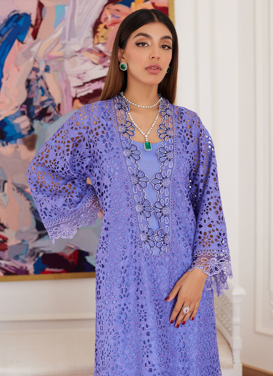 Farah Talib Aziz | Luna Eid Collection 24 | EVANTHIA PERIWINKLE by Farah Talib Aziz - Designer Dress - Type: Ladies Clothes - Available at Libayah - 100% Original
