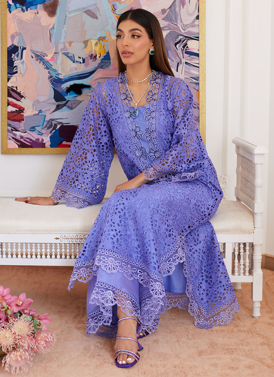 Farah Talib Aziz | Luna Eid Collection 24 | EVANTHIA PERIWINKLE by Farah Talib Aziz - Designer Dress - Type: Ladies Clothes - Available at Libayah - 100% Original