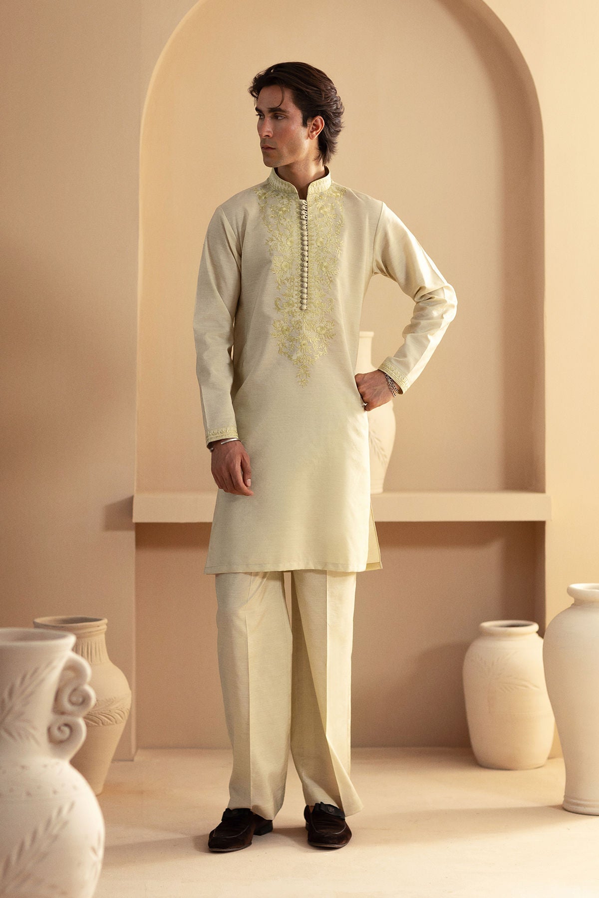 Annus Abrar | Eid Elemental Festive | Kavesh by Annus Abrar - Designer Dress - Type: MensWear - Available at Libayah - 100% Original
