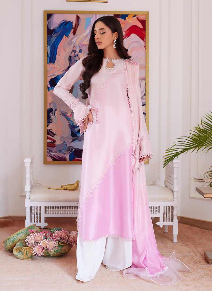 Farah Talib Aziz | Luna Eid Collection 24 | RELLIA BABY PINK by Farah Talib Aziz - Designer Dress - Type: Ladies Clothes - Available at Libayah - 100% Original