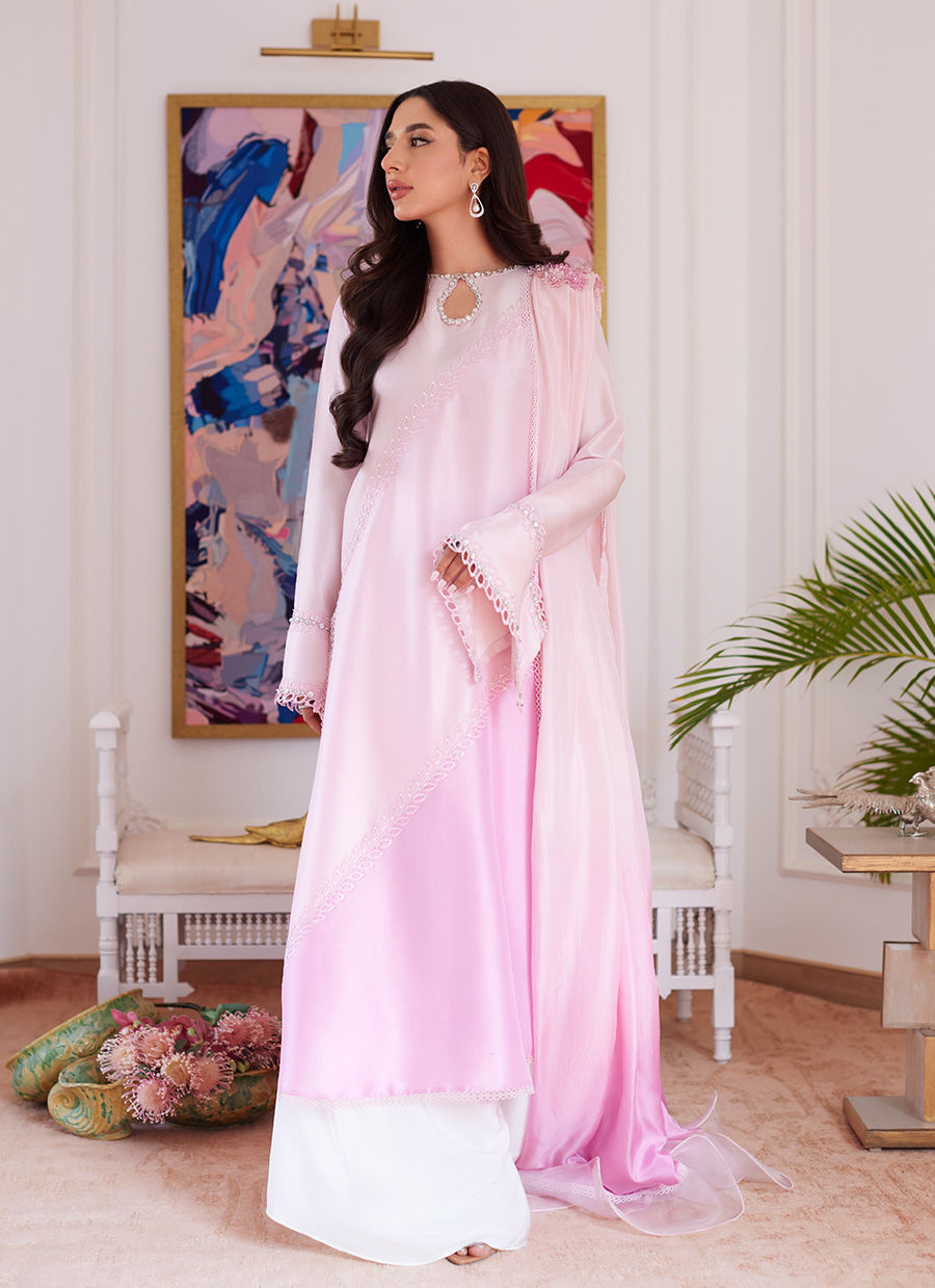 Farah Talib Aziz | Luna Eid Collection 24 | RELLIA BABY PINK by Farah Talib Aziz - Designer Dress - Type: Ladies Clothes - Available at Libayah - 100% Original