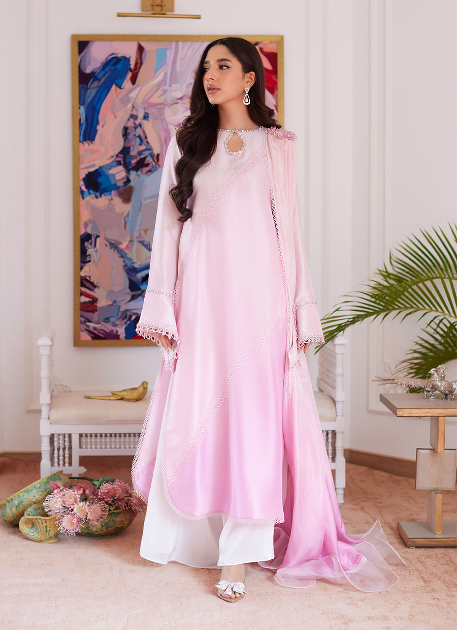 Farah Talib Aziz | Luna Eid Collection 24 | RELLIA BABY PINK by Farah Talib Aziz - Designer Dress - Type: Ladies Clothes - Available at Libayah - 100% Original