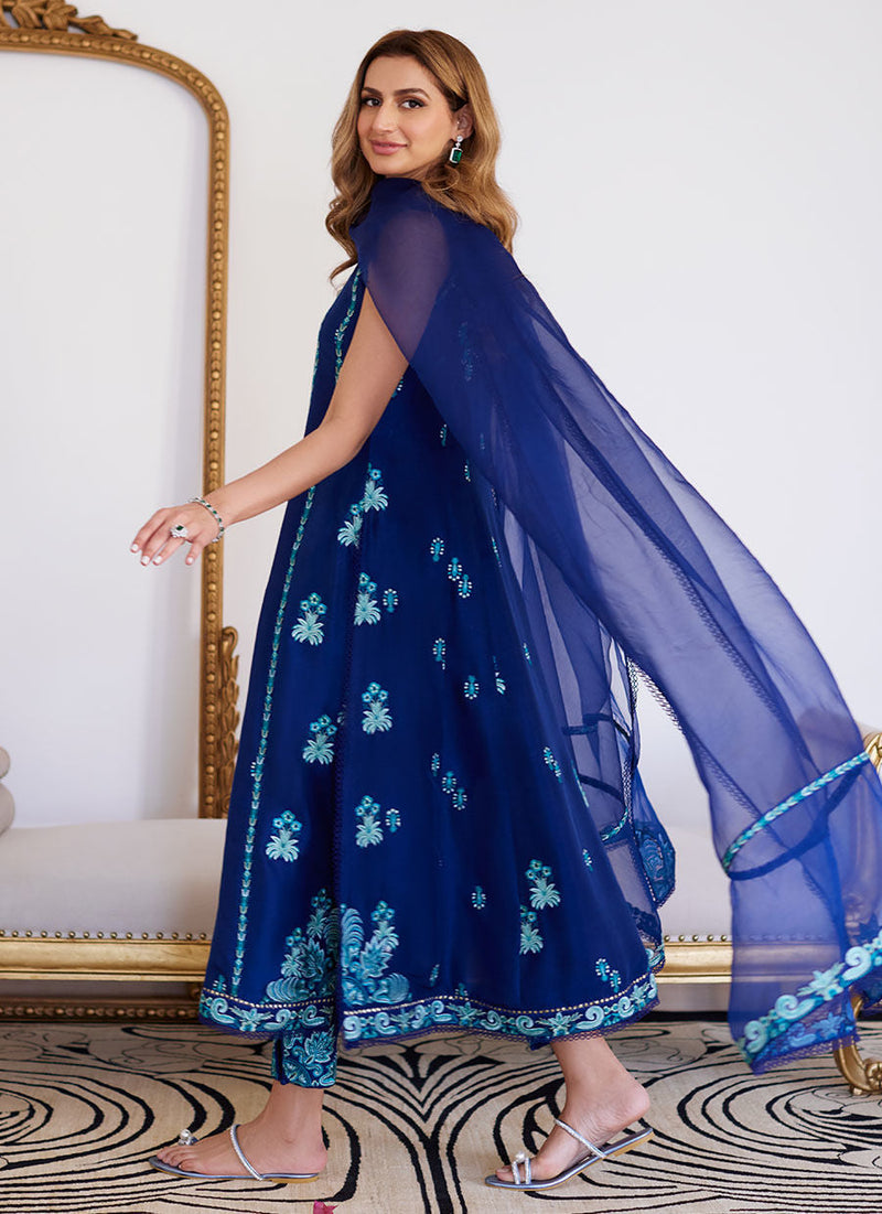 Farah Talib Aziz | Luna Eid Collection 24 | ELSYEE ROYAL BLUE by Farah Talib Aziz - Designer Dress - Type: Ladies Clothes - Available at Libayah - 100% Original