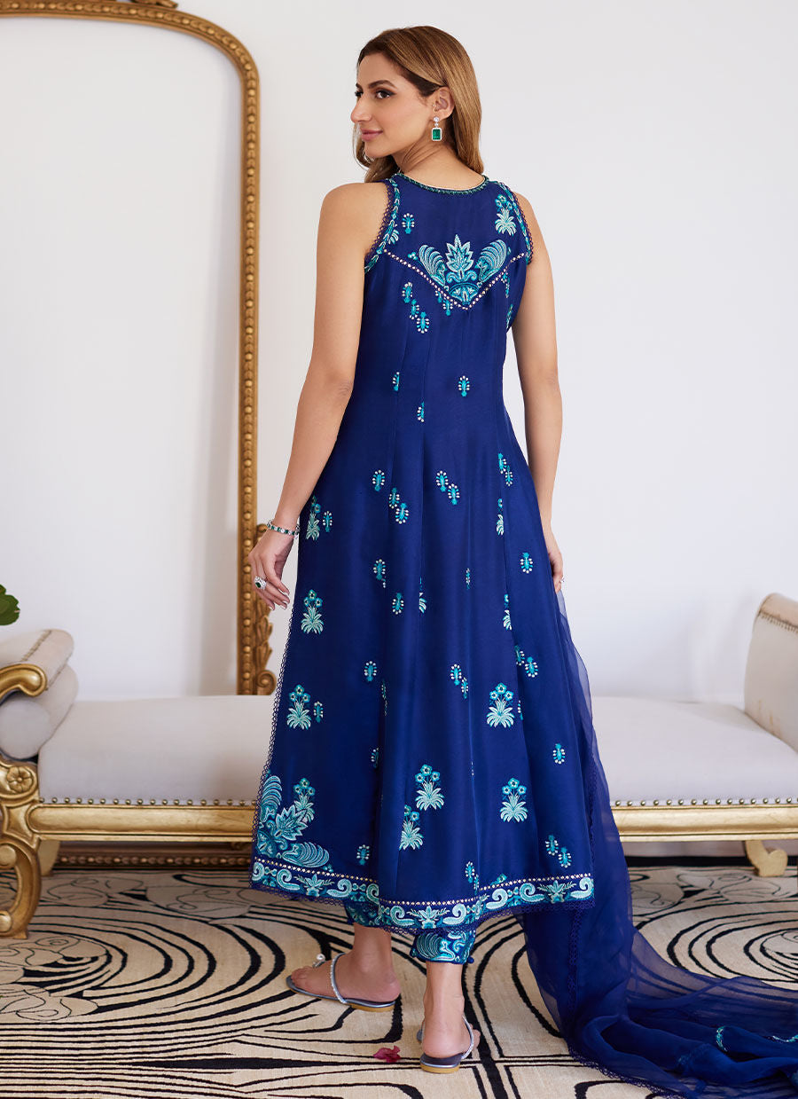 Farah Talib Aziz | Luna Eid Collection 24 | ELSYEE ROYAL BLUE by Farah Talib Aziz - Designer Dress - Type: Ladies Clothes - Available at Libayah - 100% Original