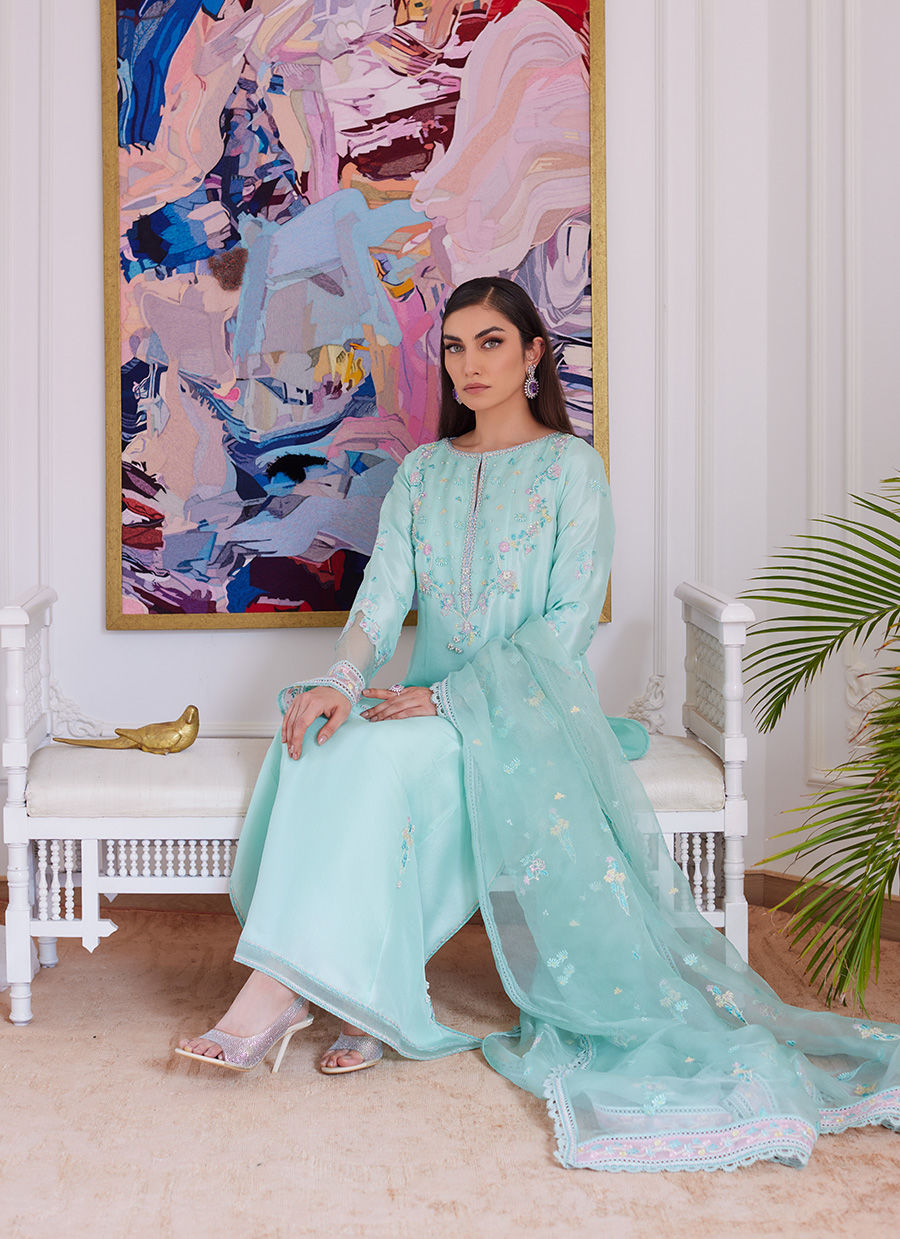 Farah Talib Aziz | Luna Eid Collection 24 | AURELLA MINT by Farah Talib Aziz - Designer Dress - Type: Ladies Clothes - Available at Libayah - 100% Original