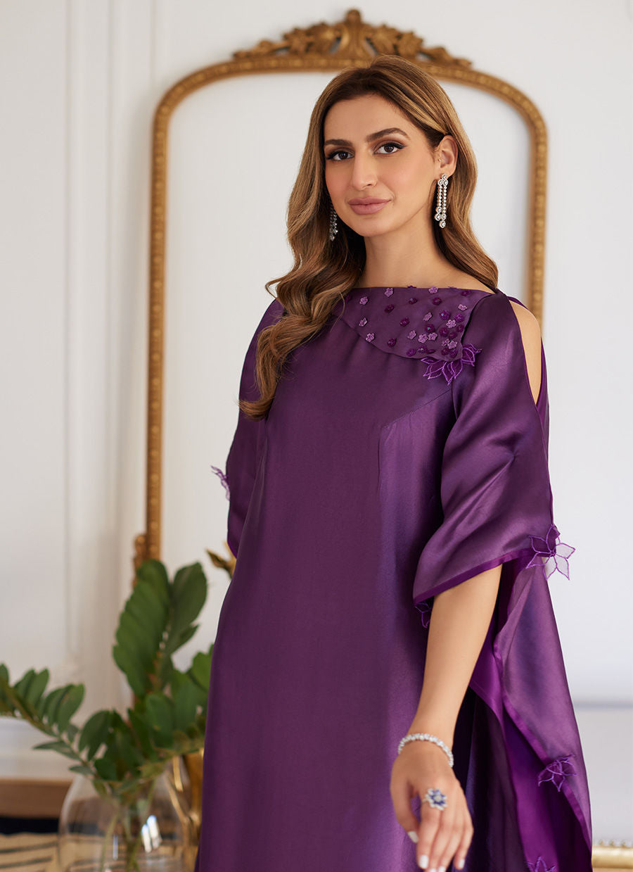 Farah Talib Aziz | Luna Eid Collection 24 | MAYLONE SPARKLING GRAPE by Farah Talib Aziz - Designer Dress - Type: Ladies Clothes - Available at Libayah - 100% Original