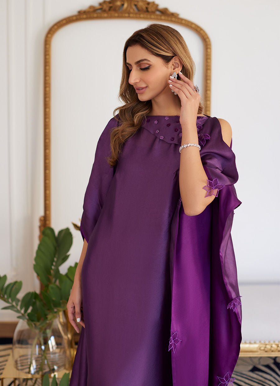 Farah Talib Aziz | Luna Eid Collection 24 | MAYLONE SPARKLING GRAPE by Farah Talib Aziz - Designer Dress - Type: Ladies Clothes - Available at Libayah - 100% Original