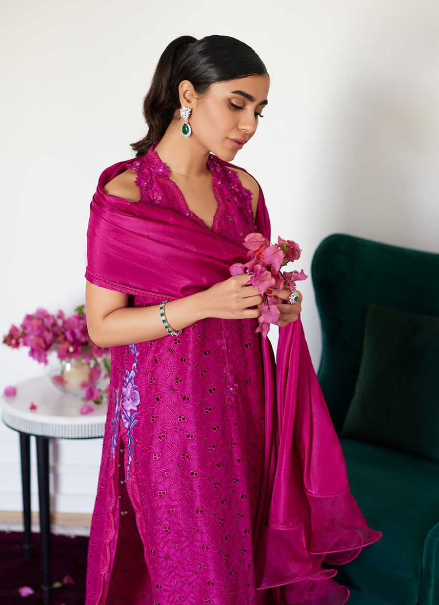 Farah Talib Aziz | Luna Eid Collection 24 | CLARIENE HOT PINK by Farah Talib Aziz - Designer Dress - Type: Ladies Clothes - Available at Libayah - 100% Original
