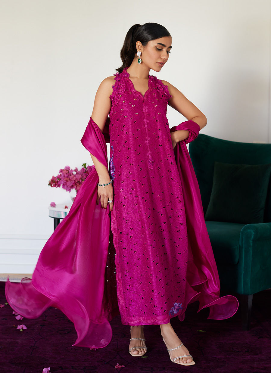 Farah Talib Aziz | Luna Eid Collection 24 | CLARIENE HOT PINK by Farah Talib Aziz - Designer Dress - Type: Ladies Clothes - Available at Libayah - 100% Original