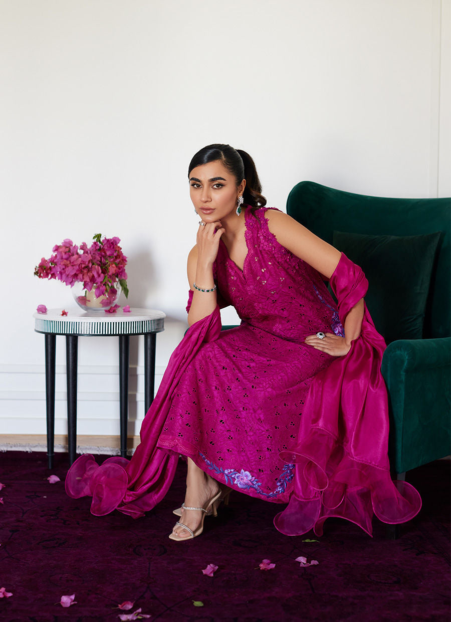Farah Talib Aziz | Luna Eid Collection 24 | CLARIENE HOT PINK by Farah Talib Aziz - Designer Dress - Type: Ladies Clothes - Available at Libayah - 100% Original