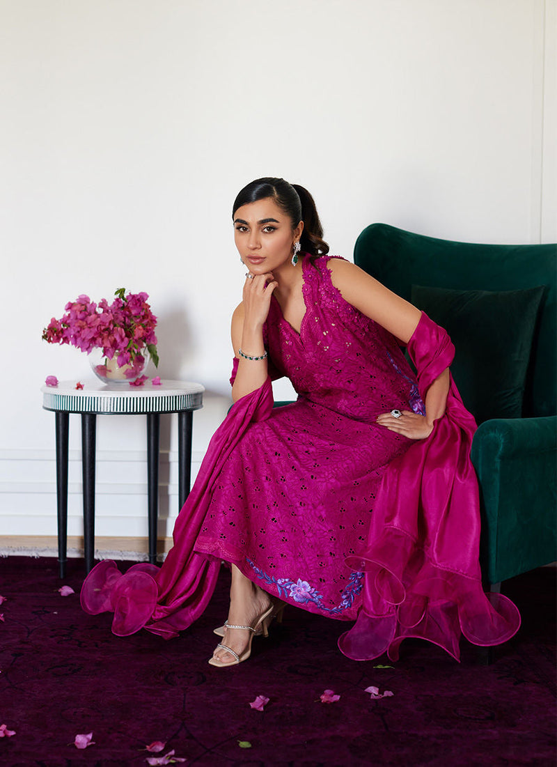 Farah Talib Aziz | Luna Eid Collection 24 | CLARIENE HOT PINK by Farah Talib Aziz - Designer Dress - Type: Ladies Clothes - Available at Libayah - 100% Original