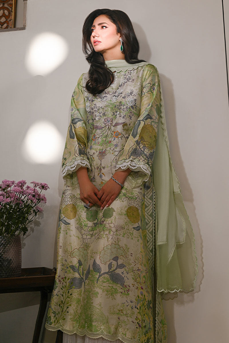 Ansab Jahangir | Digital Silk | Lyra Shirt and Dupatta by Ansab Jahangir - Designer Dress  - Type : Ladies Clothes - Available at Libayah - 100% Original 
