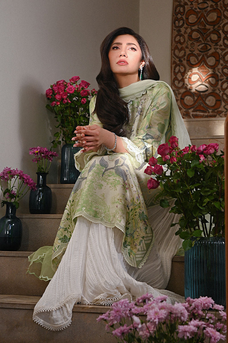Ansab Jahangir | Digital Silk | Lyra Shirt and Dupatta by Ansab Jahangir - Designer Dress  - Type : Ladies Clothes - Available at Libayah - 100% Original 