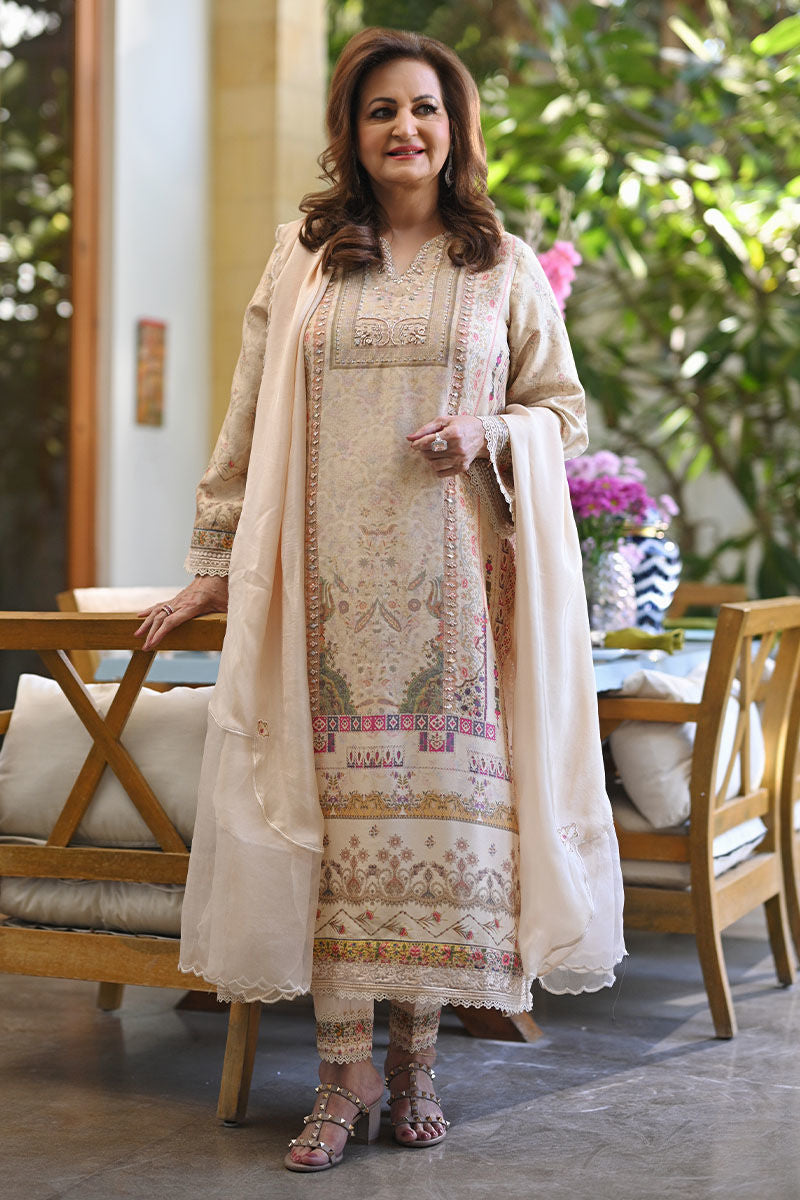 Ansab Jahangir | Secrets and Silk Eid Edit Silks 25 | Sable Shirt and Dupatta by Ansab Jahangir - Designer Dress - Type: Ladies Clothes - Available at Libayah - 100% Original