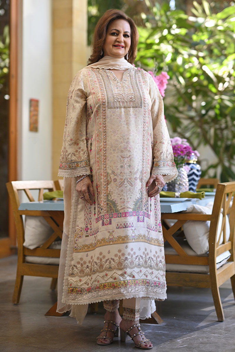 Ansab Jahangir | Secrets and Silk Eid Edit Silks 25 | Sable Shirt and Dupatta by Ansab Jahangir - Designer Dress - Type: Ladies Clothes - Available at Libayah - 100% Original