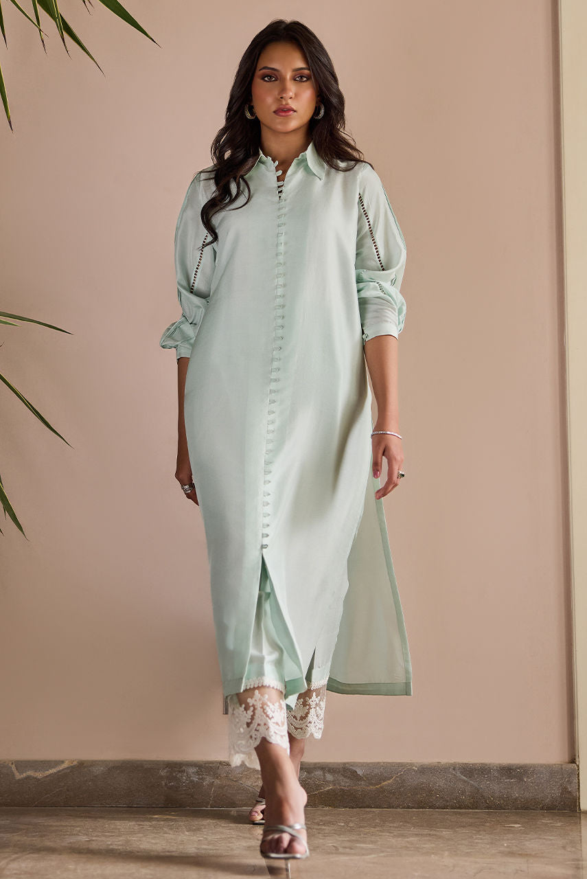 Deepak Perwani | Nazia Eid Edit 26 | Mint Glaze by Deepak Perwani - Designer Dress  - Type : Ladies Clothes - Available at Libayah - 100% Original 