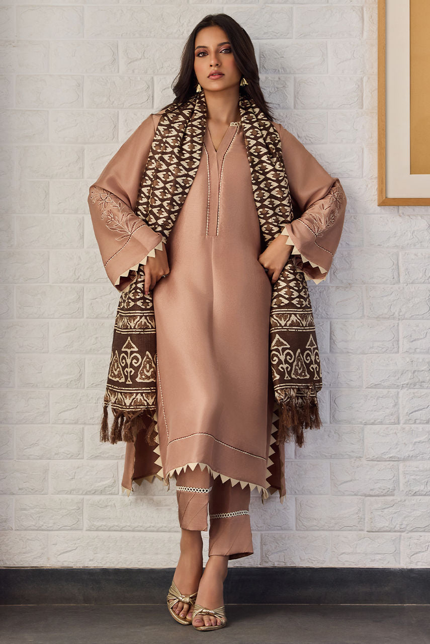 Deepak Perwani | Nazia Eid Edit 26 | Mocha by Deepak Perwani - Designer Dress  - Type : Ladies Clothes - Available at Libayah - 100% Original 
