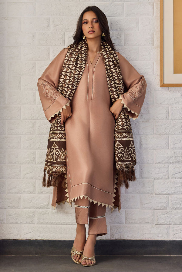 Deepak Perwani | Nazia Eid Edit 26 | Mocha by Deepak Perwani - Designer Dress  - Type : Ladies Clothes - Available at Libayah - 100% Original 