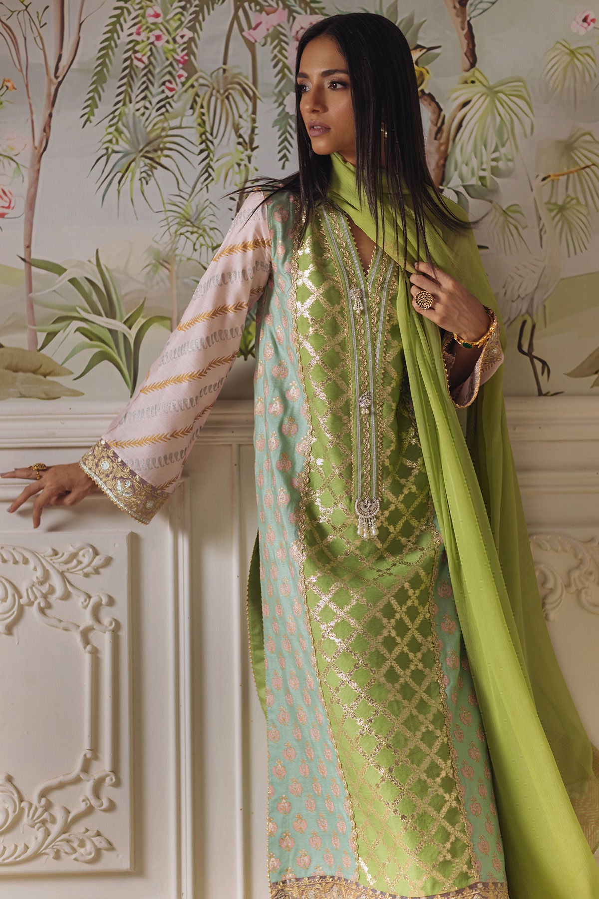 Annus Abrar | Elemental Festive | Nishba (Shirt, Pants and Dupatta) by Annus Abrar - Designer Dress  - Type : Ladies Clothes - Available at Libayah - 100% Original 