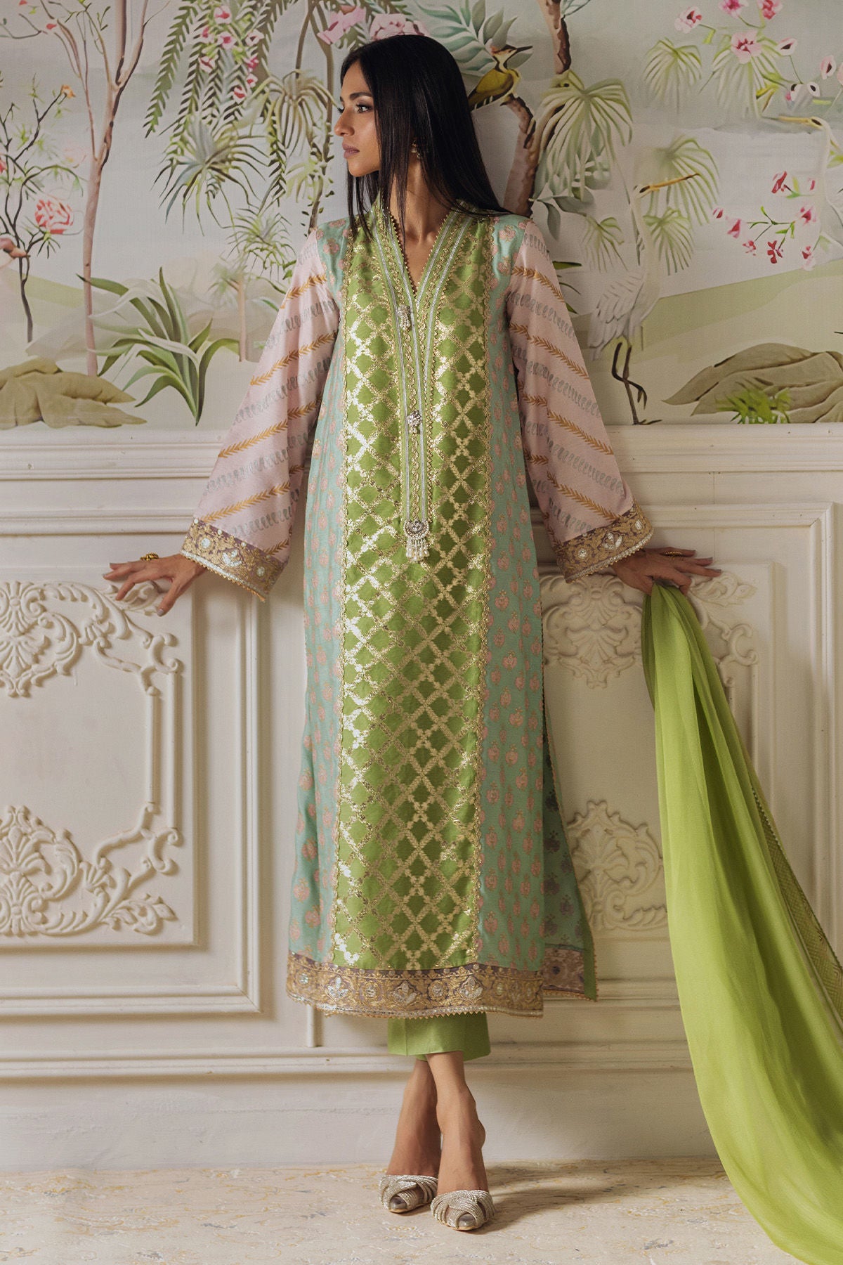Annus Abrar | Elemental Festive | Nishba (Shirt, Pants and Dupatta) by Annus Abrar - Designer Dress  - Type : Ladies Clothes - Available at Libayah - 100% Original 