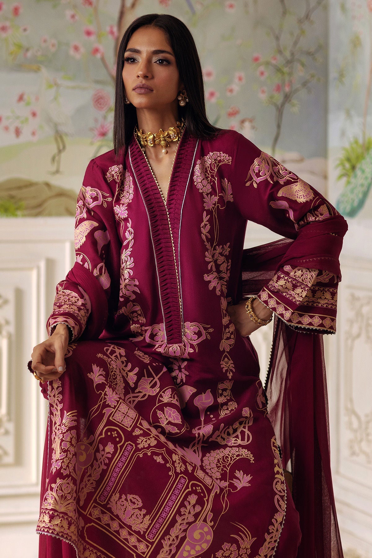 Annus Abrar | Elemental Festive | Renali (Shirt, Pants and Dupatta) by Annus Abrar - Designer Dress  - Type : Ladies Clothes - Available at Libayah - 100% Original 
