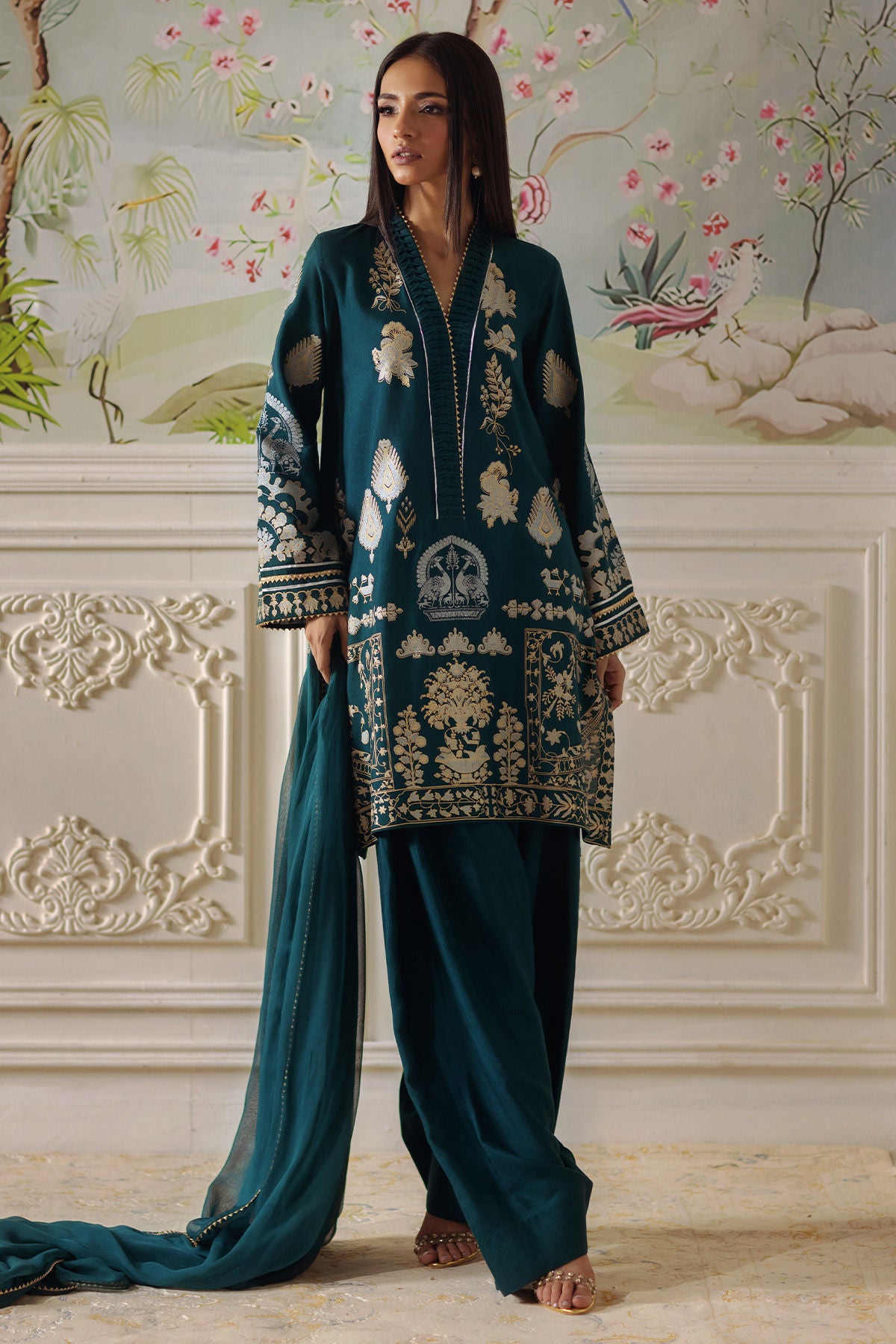 Annus Abrar | Elemental Festive | Qirat (Shirt, Pants and Dupatta) by Annus Abrar - Designer Dress  - Type : Ladies Clothes - Available at Libayah - 100% Original 