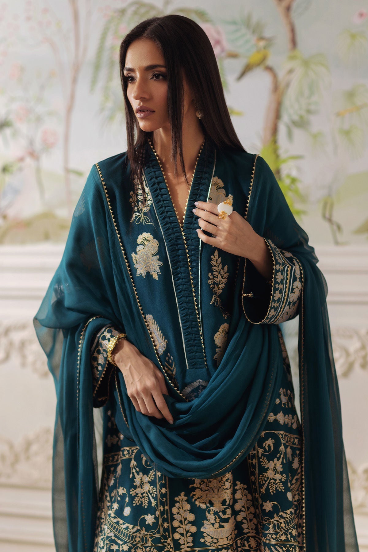 Annus Abrar | Elemental Festive | Qirat (Shirt, Pants and Dupatta) by Annus Abrar - Designer Dress  - Type : Ladies Clothes - Available at Libayah - 100% Original 