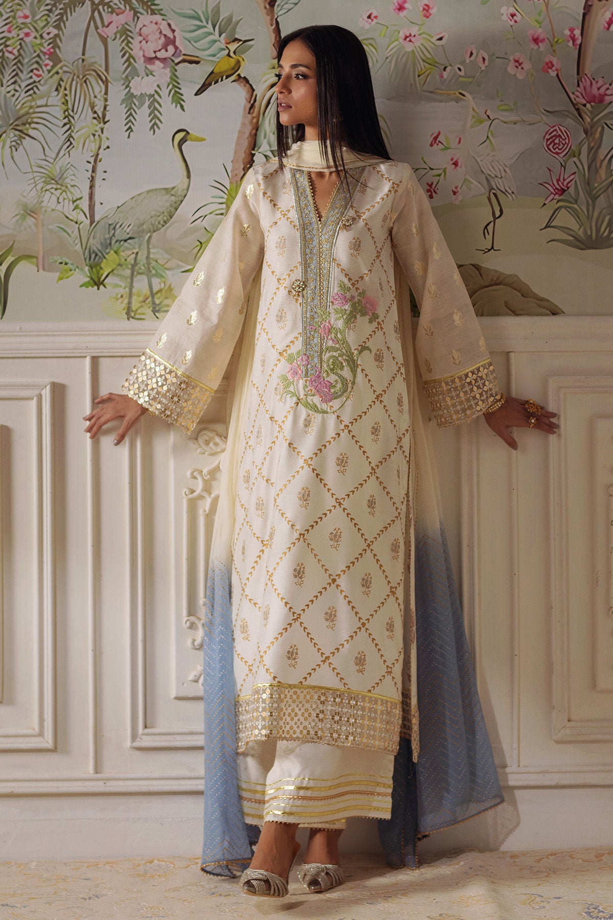 Annus Abrar | Elemental Festive | Fasila (Shirt, Pants and Dupatta) by Annus Abrar - Designer Dress  - Type : Ladies Clothes - Available at Libayah - 100% Original 