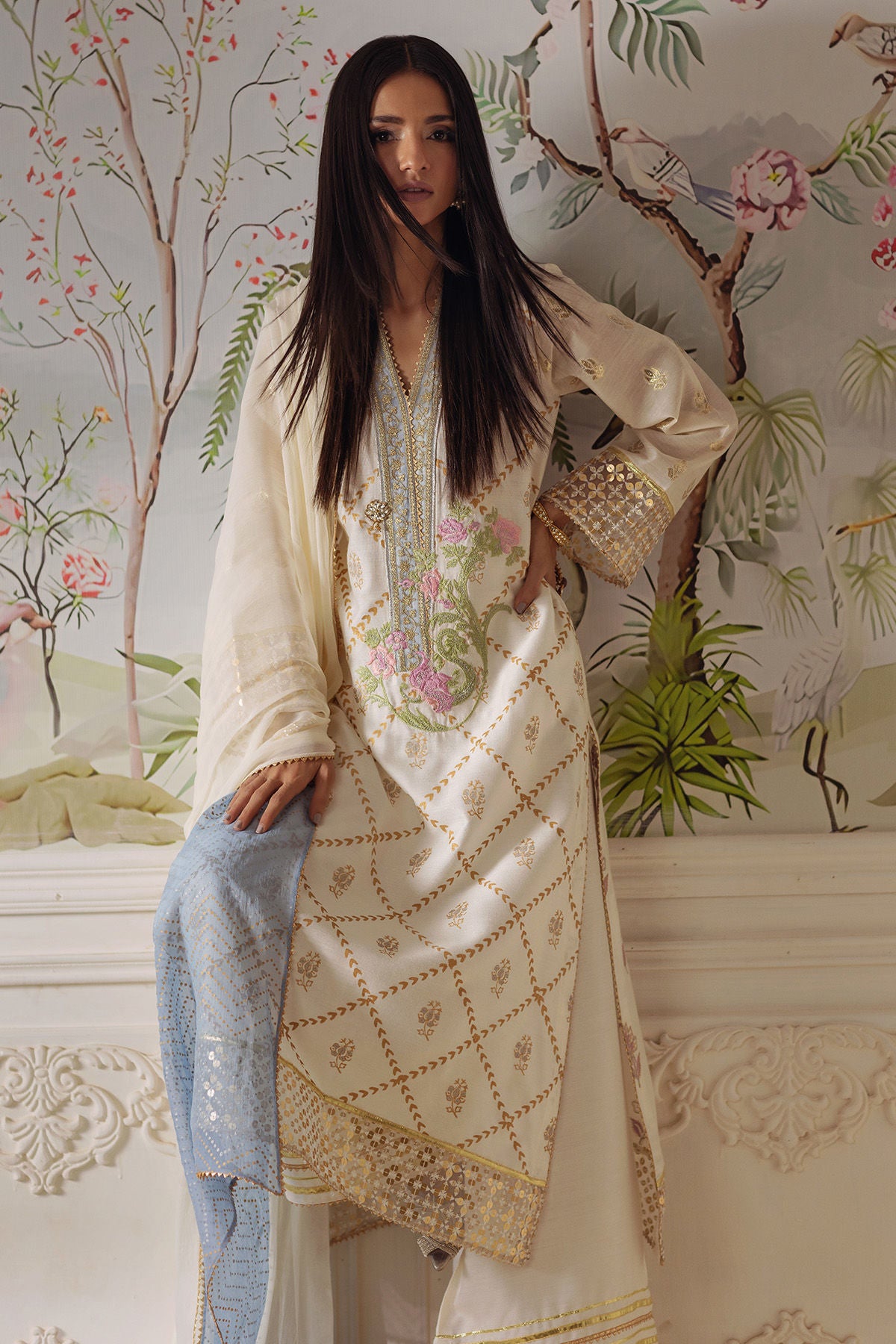 Annus Abrar | Elemental Festive | Fasila (Shirt, Pants and Dupatta) by Annus Abrar - Designer Dress  - Type : Ladies Clothes - Available at Libayah - 100% Original 