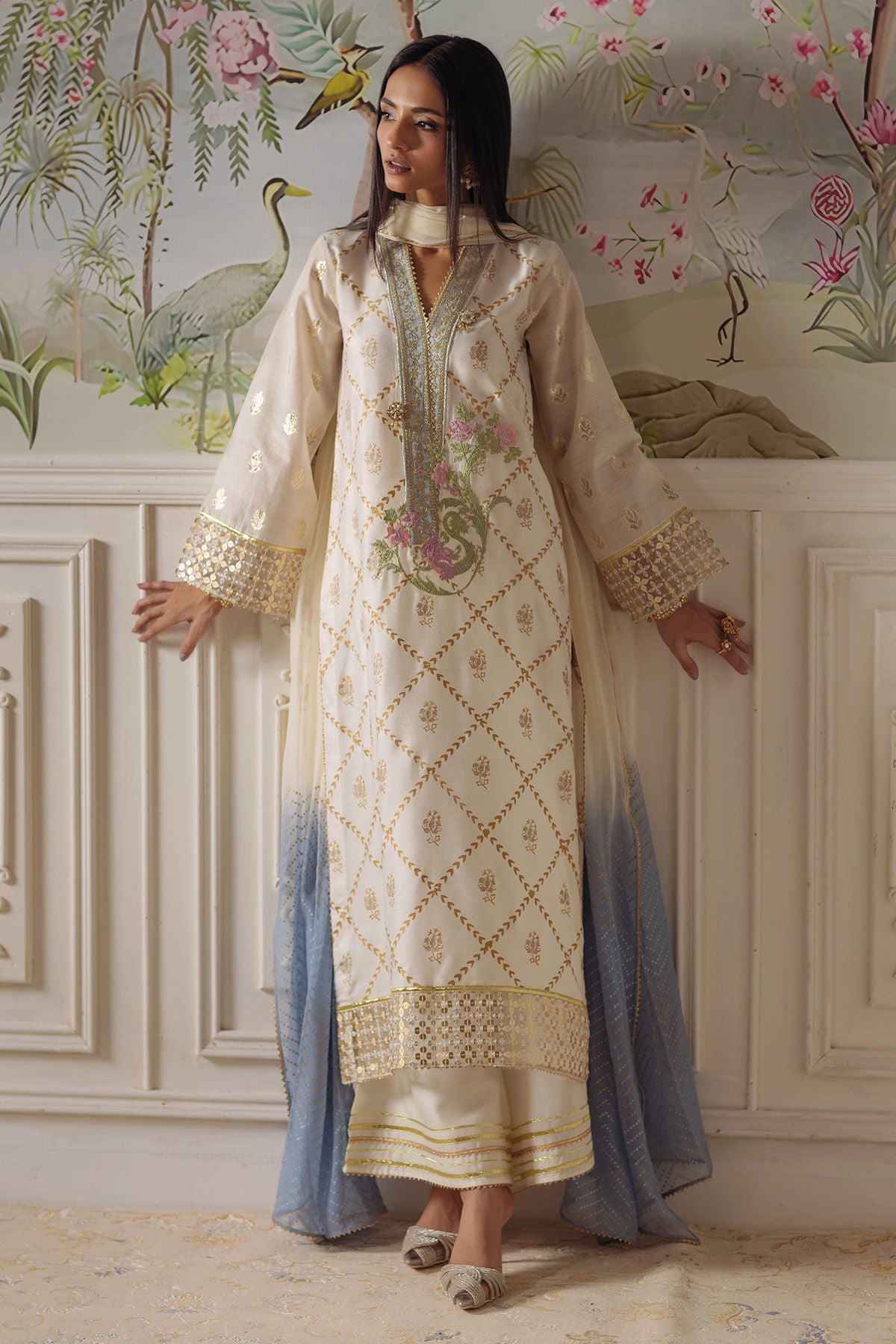 Annus Abrar | Elemental Festive | Fasila (Shirt, Pants and Dupatta) by Annus Abrar - Designer Dress  - Type : Ladies Clothes - Available at Libayah - 100% Original 