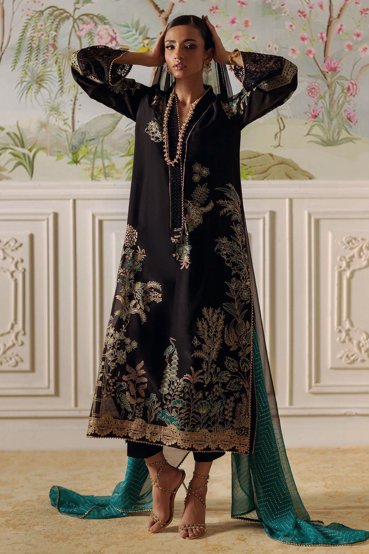 Annus Abrar | Elemental Festive | Renaab (Shirt, Pants and Dupatta) by Annus Abrar - Designer Dress  - Type : Ladies Clothes - Available at Libayah - 100% Original 