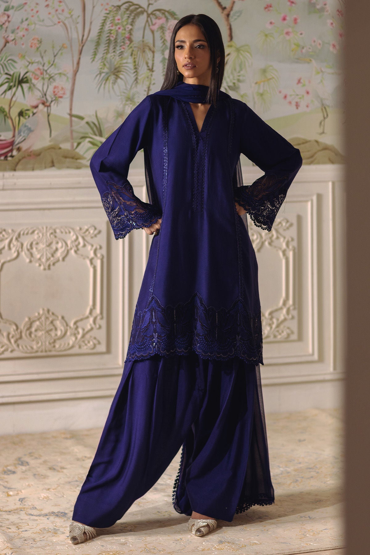 Annus Abrar | Elemental Festive | Baraan (Shirt, Pants and Dupatta) by Annus Abrar - Designer Dress  - Type : Ladies Clothes - Available at Libayah - 100% Original 