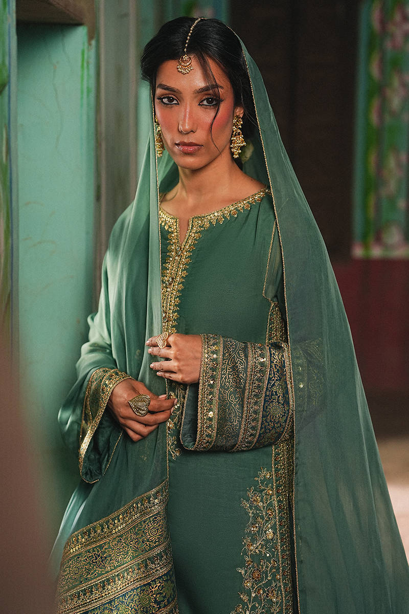 MNR | Farid Manzil Luxury Pret 26 | Gul-e-Sabz - by Libayah - Registered Vendor of : MNR - 100% Original Designer Dress