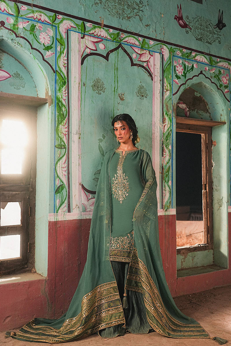 MNR | Farid Manzil Luxury Pret 26 | Gul-e-Sabz - by Libayah - Registered Vendor of : MNR - 100% Original Designer Dress