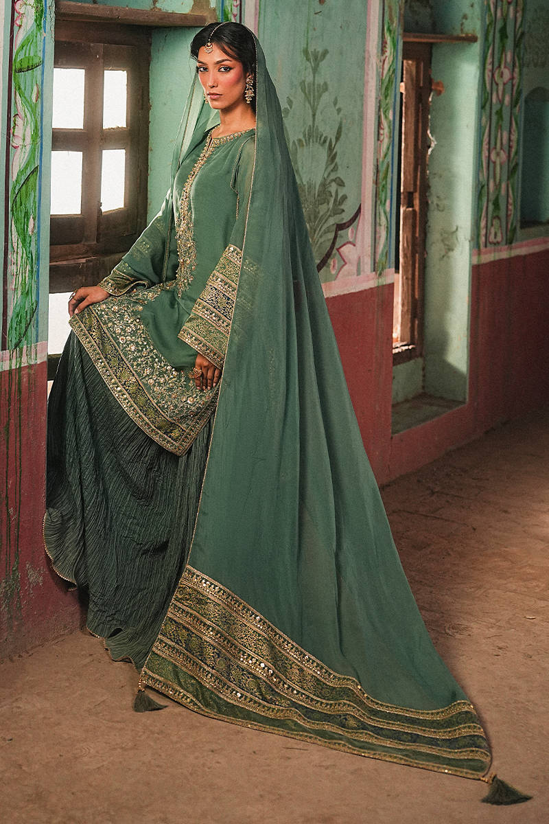 MNR | Farid Manzil Luxury Pret 26 | Gul-e-Sabz - by Libayah - Registered Vendor of : MNR - 100% Original Designer Dress