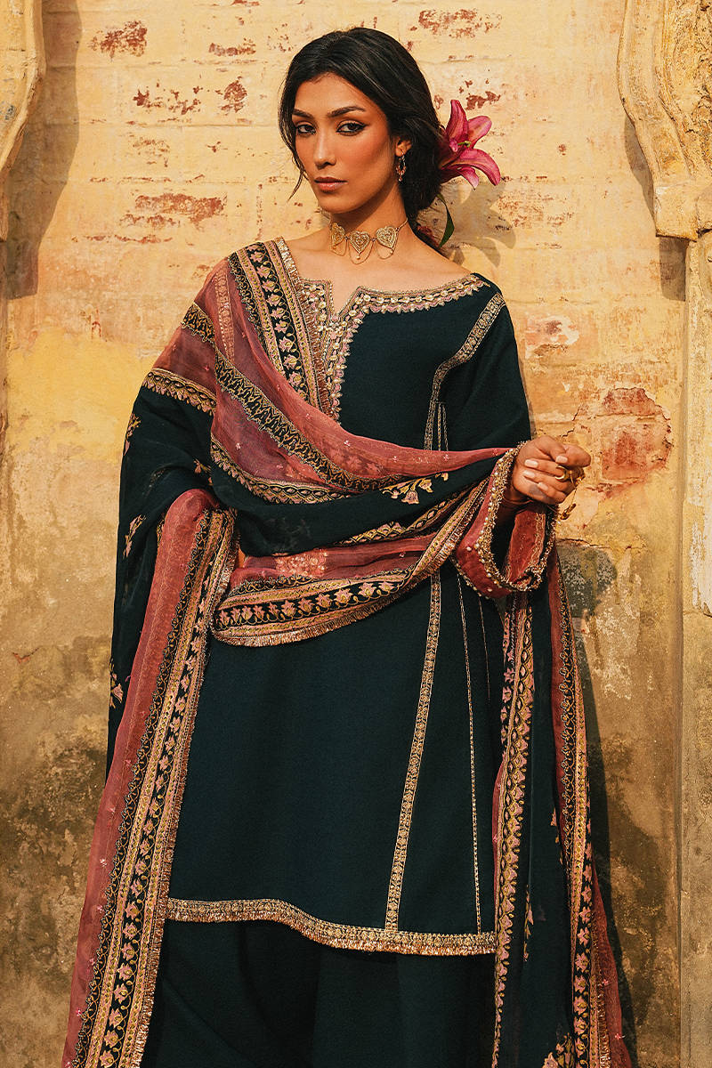 MNR | Farid Manzil Luxury Pret 26 | Neel-e-Ronak - by Libayah - Registered Vendor of : MNR - 100% Original Designer Dress