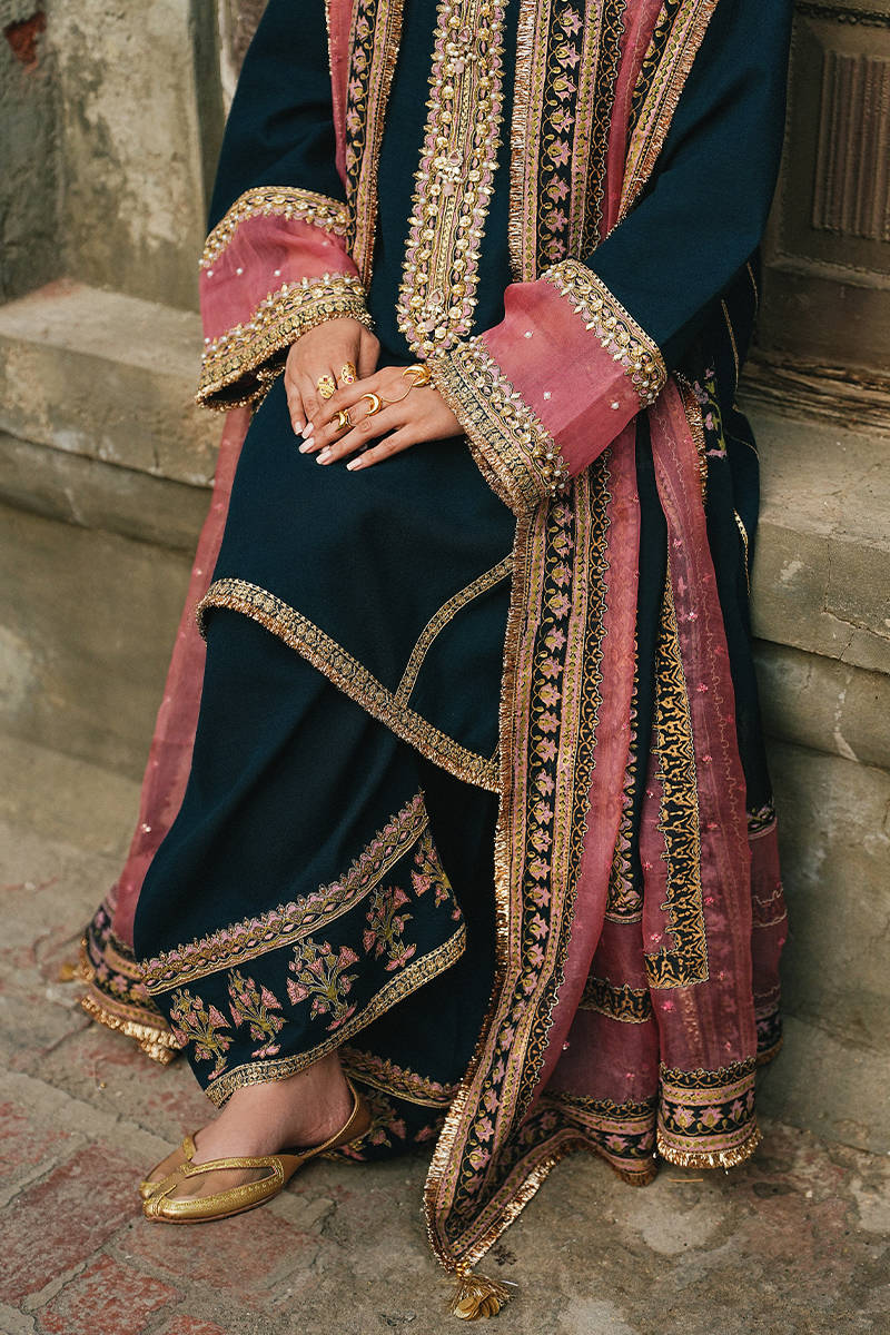 MNR | Farid Manzil Luxury Pret 26 | Neel-e-Ronak - by Libayah - Registered Vendor of : MNR - 100% Original Designer Dress